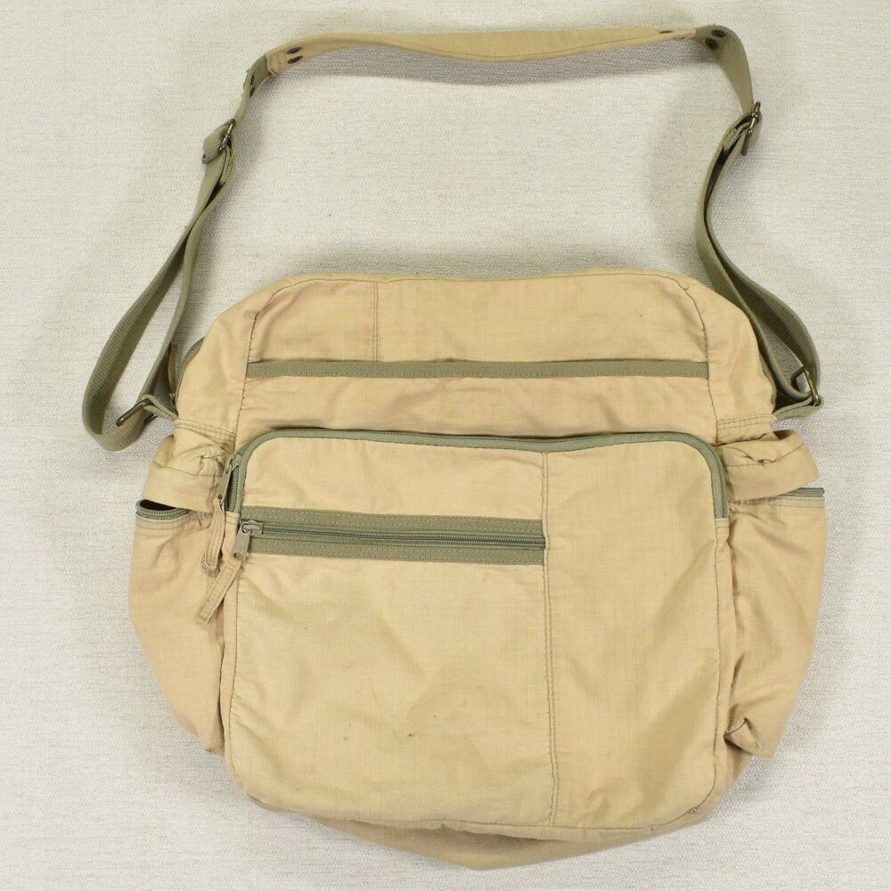 2002 Y2K GAP Tan Canvas Messenger Bag Khaki Crossbody Laptop Satchel Vintage